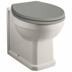 Hudson Reed Richmond 480mm Height Back To Wall Toilet Pan & Storm Grey Seat