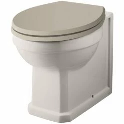 Hudson Reed Richmond 480mm Height Back To Wall Toilet Pan & Timeless Sand Seat