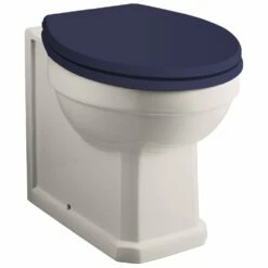 Hudson Reed Richmond 480mm Height Back To Wall Toilet Pan & Twilight Blue Seat
