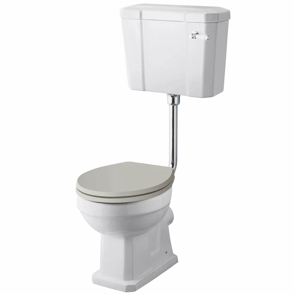 Hudson Reed Richmond 480mm Height Low Level Toilet & Timeless Sand Seat 1 Hudson Reed Richmond 480mm Height Low Level Toilet & Timeless Sand Seat