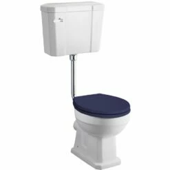 Hudson Reed Richmond 480mm Height Low Level Toilet & Twilight Blue Seat