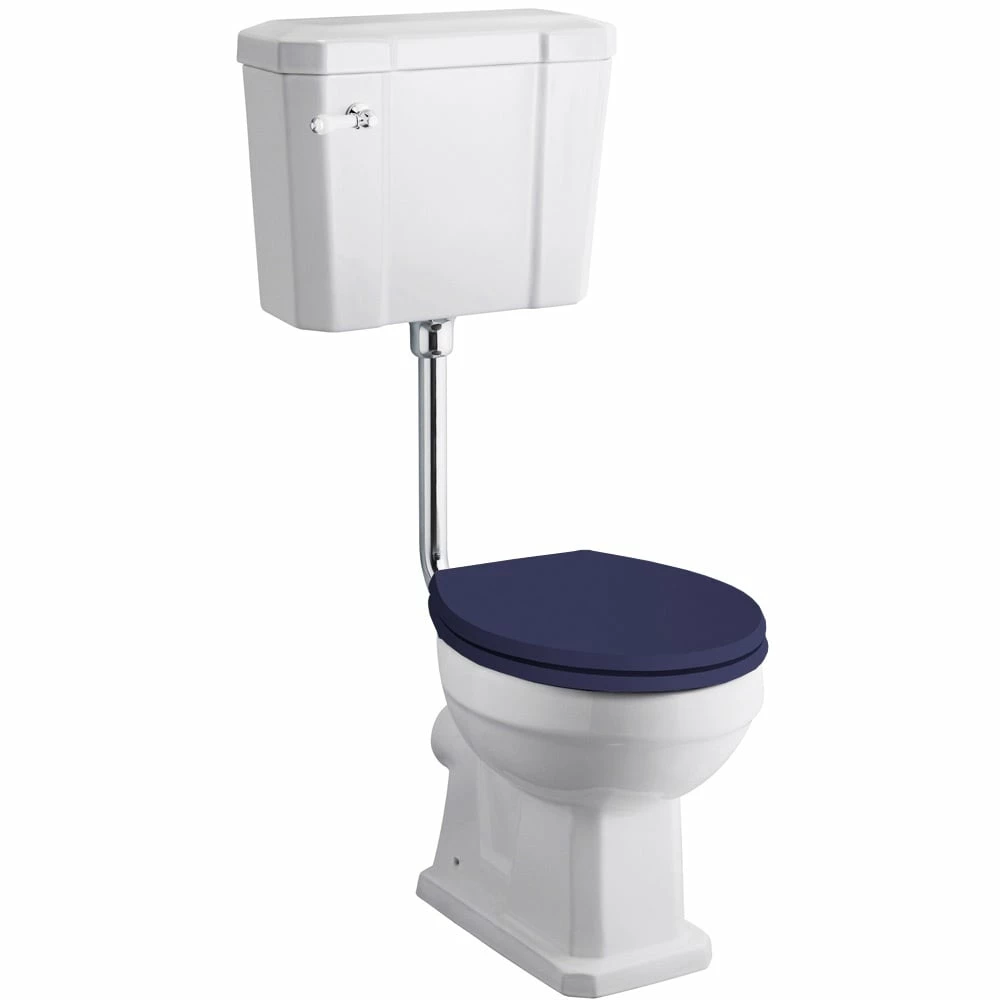 Hudson Reed Richmond 480mm Height Low Level Toilet & Twilight Blue Seat 1 Hudson Reed Richmond 480mm Height Low Level Toilet & Twilight Blue Seat