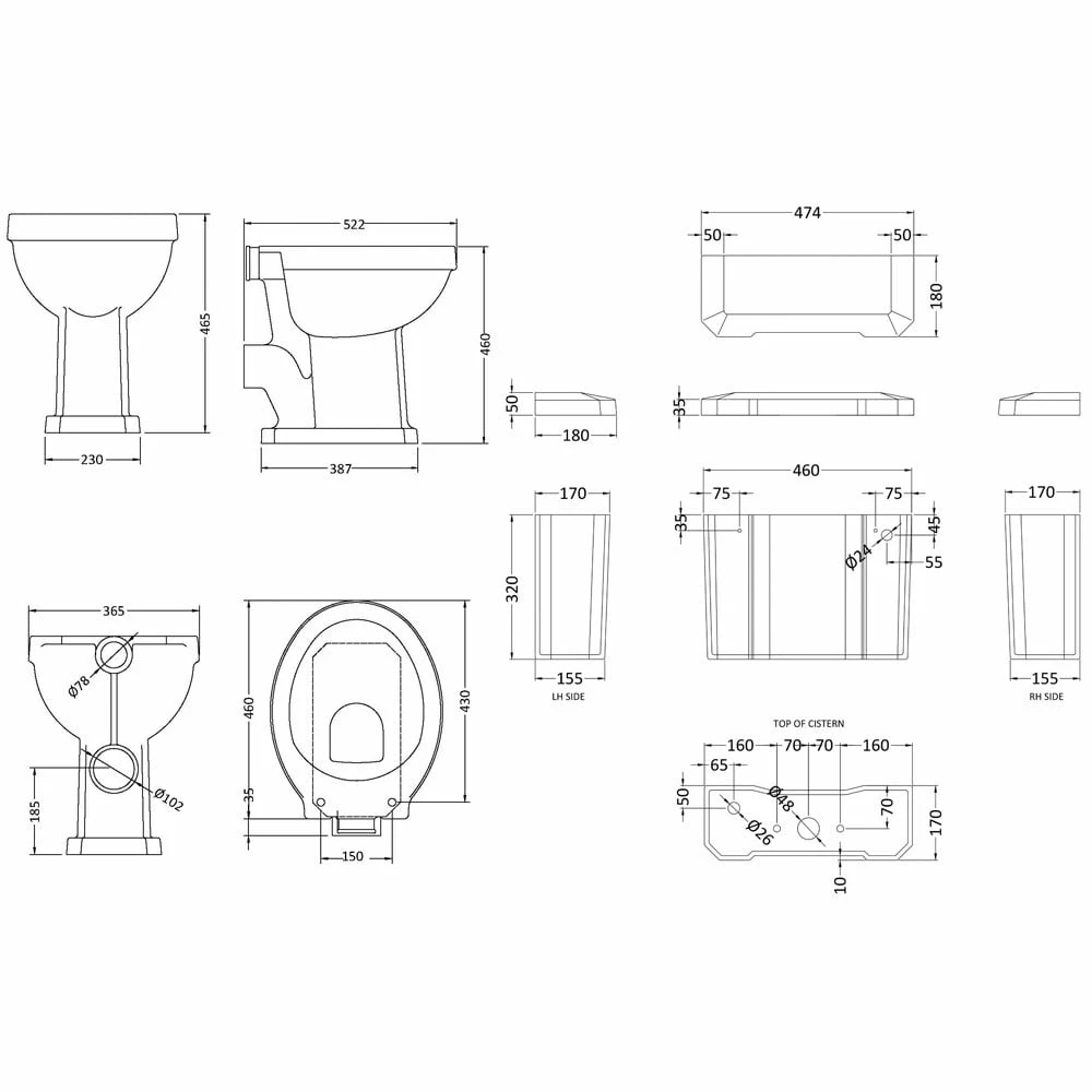 Hudson Reed Richmond 480mm Height Low Level Toilet & Twilight Blue Seat 3 Hudson Reed Richmond 480mm Height Low Level Toilet & Twilight Blue Seat - Image 3