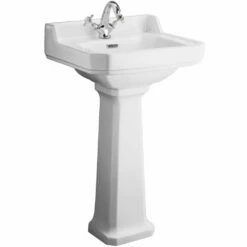 Hudson Reed Richmond 500x350 1th White Basin & Comfort Height Pedestal CCR032