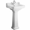 Hudson Reed Richmond 500x350 1th White Basin & Pedestal CCR015
