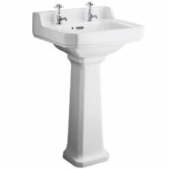 Hudson Reed Richmond 500x350 2th White Basin & Pedestal CCR018