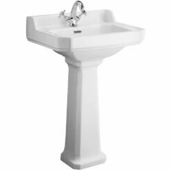 Hudson Reed Richmond 560x450 1th White Basin & Comfort Height Pedestal CCR030