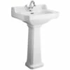 Hudson Reed Richmond 560x450 1th White Basin & Pedestal CCR016