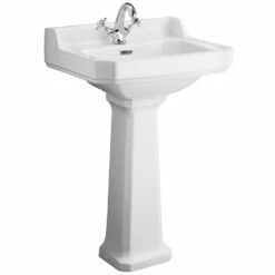 Hudson Reed Richmond 560x450 1th White Basin & Pedestal CCR016