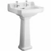 Hudson Reed Richmond 560x450 2th White Basin & Comfort Height Pedestal CCR029