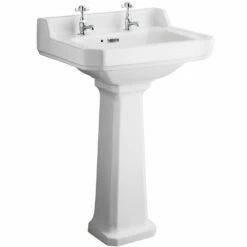 Hudson Reed Richmond 560x450 2th White Basin & Comfort Height Pedestal CCR029