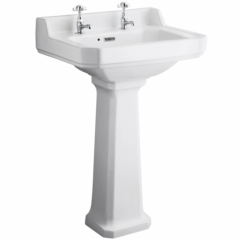 Hudson Reed Richmond 560x450 2th White Basin & Comfort Height Pedestal CCR029 1 Hudson Reed Richmond 560x450 2th White Basin & Comfort Height Pedestal CCR029