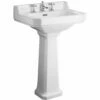 Hudson Reed Richmond 560x450 3th White Basin & Comfort Height Pedestal CCR028