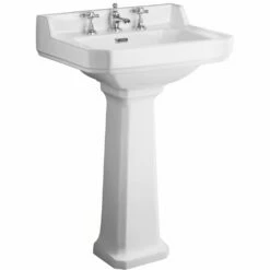 Hudson Reed Richmond 560x450 3th White Basin & Comfort Height Pedestal CCR028