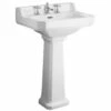 Hudson Reed Richmond 560x470 3th White Basin & Pedestal CCR021