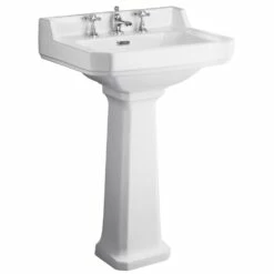 Hudson Reed Richmond 560x470 3th White Basin & Pedestal CCR021