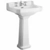 Hudson Reed Richmond 595x450 3th White Basin & Pedestal CCR024