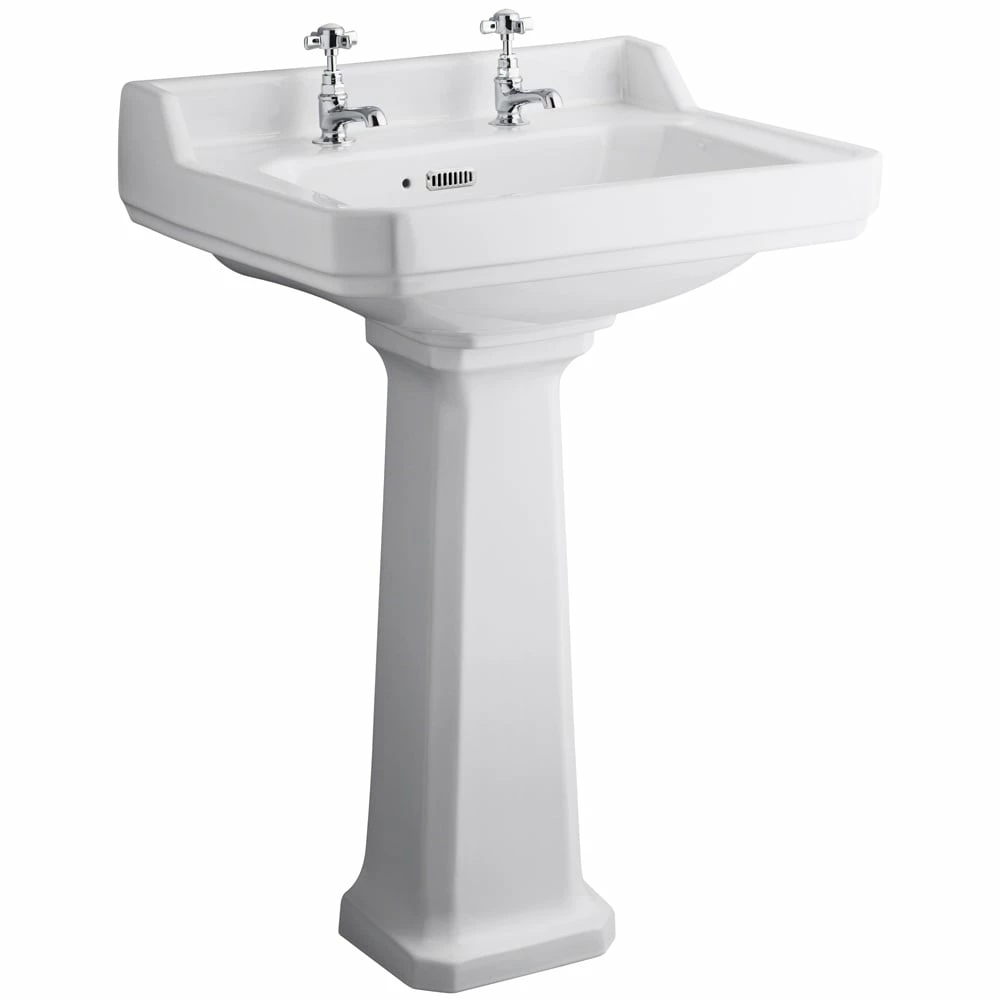 Hudson Reed Richmond 595x470 2th White Basin & Comfort Height Pedestal CCR026 1 Hudson Reed Richmond 595x470 2th White Basin & Comfort Height Pedestal CCR026