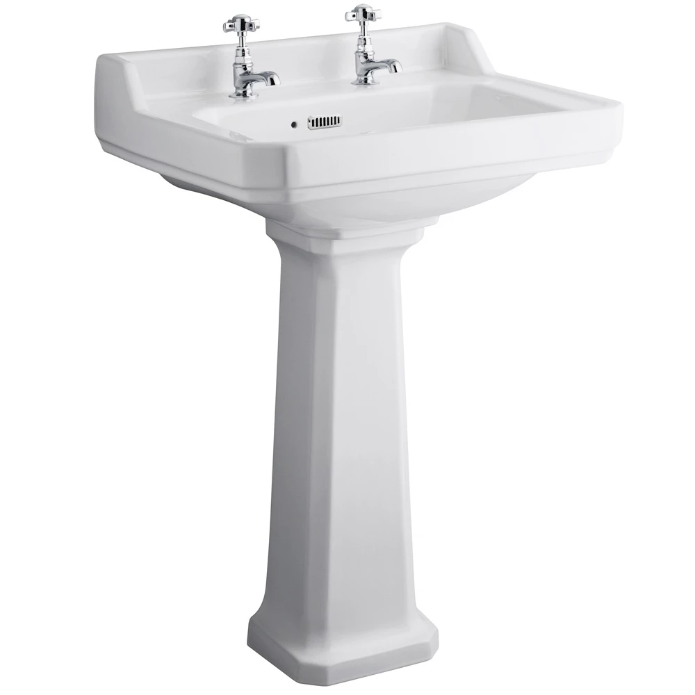 Hudson Reed Richmond 595x470 2th White Basin & Pedestal - CCR020 1 Hudson Reed Richmond 595x470 2th White Basin & Pedestal - CCR020