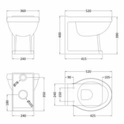 Hudson Reed Richmond Back To Wall Pan & White Wooden Seat -HANSGROHE Shop hudson reed richmond back to wall pan white wooden seat p31261 221646 image