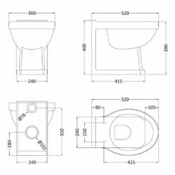 Hudson Reed Richmond White Back To Wall Toilet Pan - NCS806 -HANSGROHE Shop hudson reed richmond white back to wall toilet pan ncs806 p46926 221628 image