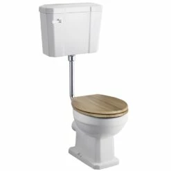 Hudson Reed Richmond White Low Level Cistern, Pan, Flush Pipe Kit Without Seat