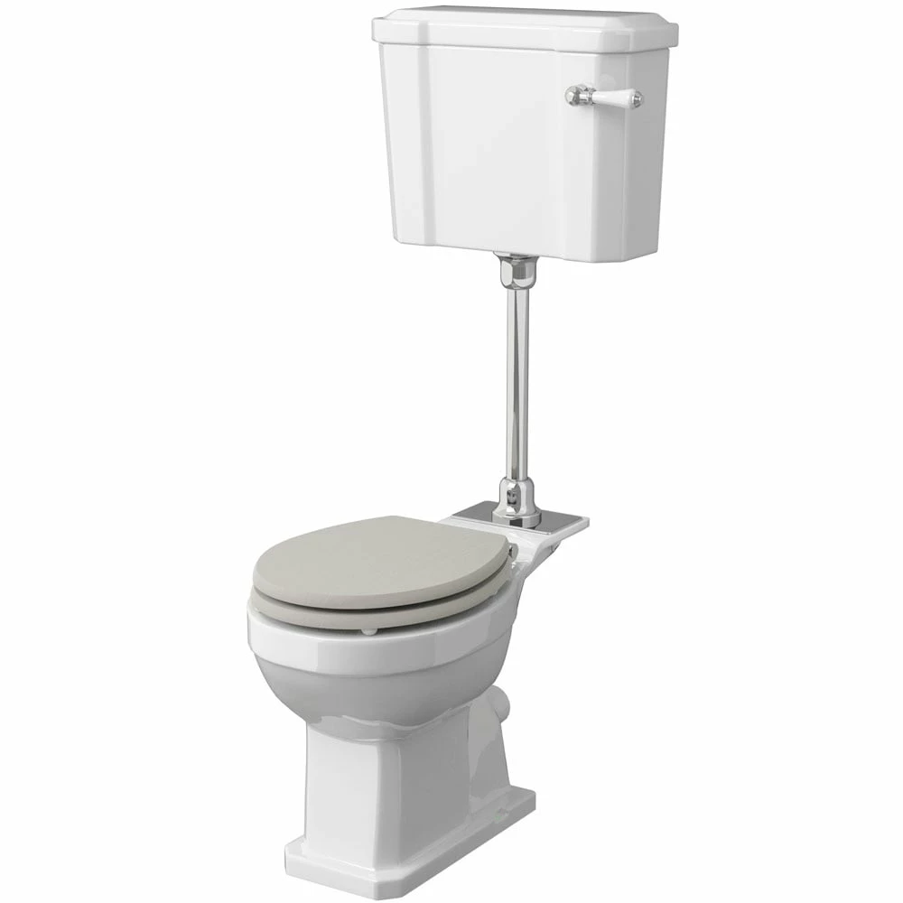 Hudson Reed Richmond White Mid Level Cistern, Pan, Flush Pipe Kit Without Seat 1 Hudson Reed Richmond White Mid Level Cistern, Pan, Flush Pipe Kit Without Seat