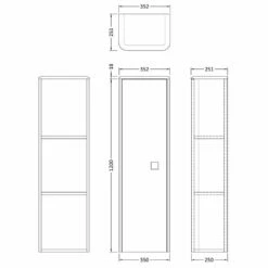 Hudson Reed Sarenna Moon White 352mm Tall Wall Hung Cabinet - SAR162 5 Hudson Reed Sarenna Moon White 352mm Tall Wall Hung Cabinet - SAR162 -HANSGROHE Shop hudson reed sarenna moon white 352mm tall wall hung cabinet sar162 p39632 195038 image