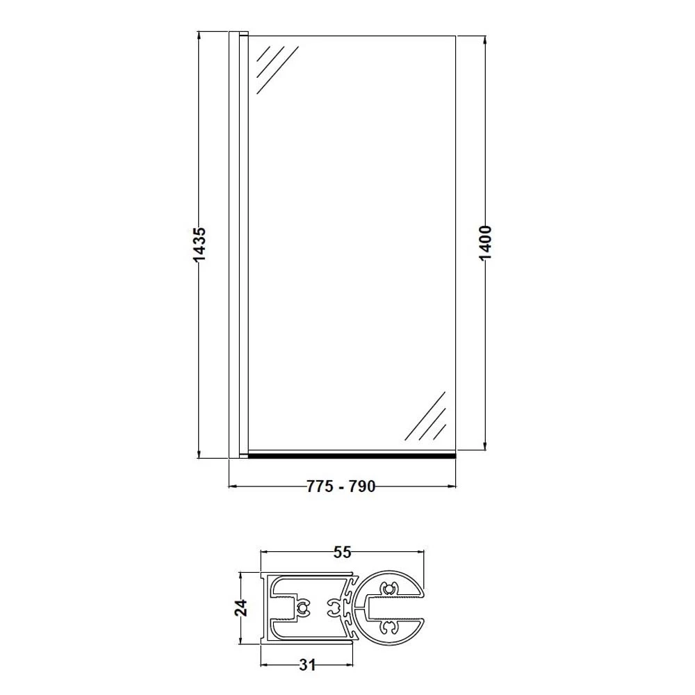 Hudson Reed Square Bath Screen - NSSQ 3 Hudson Reed Square Bath Screen - NSSQ - Image 3