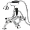 Hudson Reed Topaz Black Crosshead Dome Collar Bath Shower Mixer Tap & Shower Kit - BC404DX