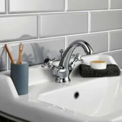 Hudson Reed Topaz Black Crosshead Hexagonal Collar Basin Mixer Tap & Pop Up Waste - BC405HX -HANSGROHE Shop hudson reed topaz black crosshead hexagonal collar basin mixer tap pop up waste bc405hx p29063 153875 image