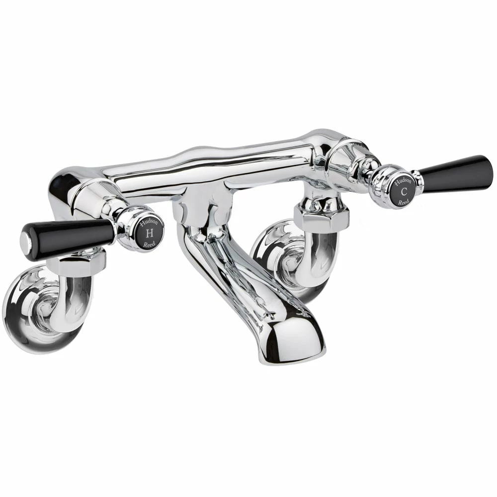 Hudson Reed Topaz Black Twin Lever Wall Mounted Bath Filler Tap - BC403DLWM 1 Hudson Reed Topaz Black Twin Lever Wall Mounted Bath Filler Tap - BC403DLWM