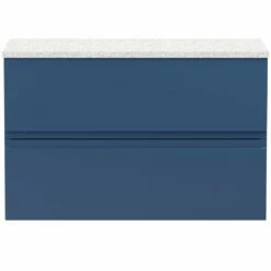Hudson Reed Urban Blue 800mm Wall Hung 2-Drawer Vanity Unit & Worktop URB306LSW