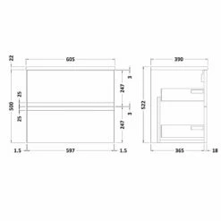 Hudson Reed Urban White 600mm Wall Hung 2-Drawer Vanity Unit & Worktop URB104LSW 5 Hudson Reed Urban White 600mm Wall Hung 2-Drawer Vanity Unit & Worktop URB104LSW -HANSGROHE Shop hudson reed urban white 600mm wall hung 2 drawer vanity unit worktop urb104lsw p42794 211083 image