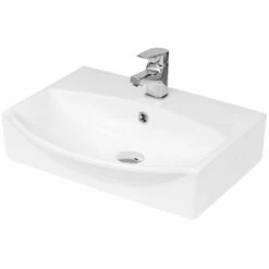Hudson Reed Vessels 500x400 1th White Sit-On Countertop Basin - NBV164