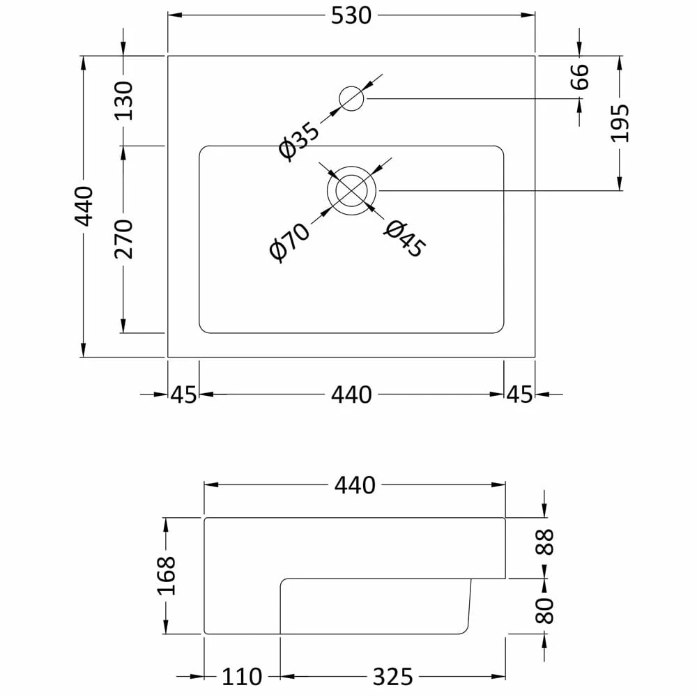 Hudson Reed Vessels 530x440 1th White Semi Recessed Basin NBV172 2 Hudson Reed Vessels 530x440 1th White Semi Recessed Basin NBV172 - Image 2