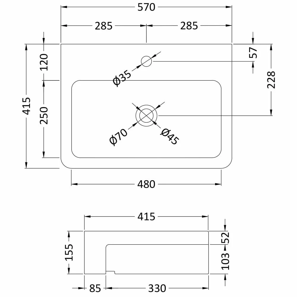 Hudson Reed Vessels 570x415 1th White Semi Recessed Basin NBV171 2 Hudson Reed Vessels 570x415 1th White Semi Recessed Basin NBV171 - Image 2
