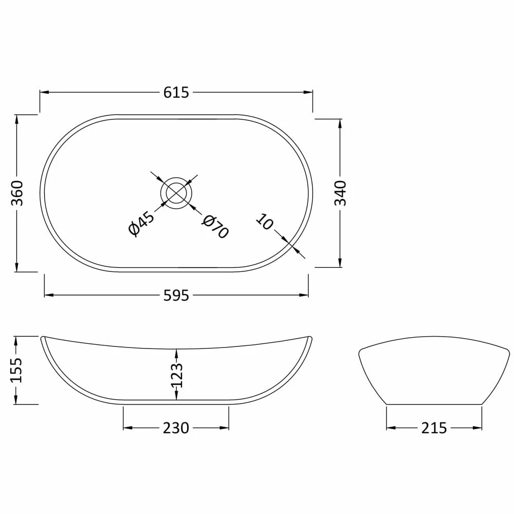 Hudson Reed Vessels 615x360 White Sit-On Countertop Basin NBV159 3 Hudson Reed Vessels 615x360 White Sit-On Countertop Basin NBV159 - Image 3