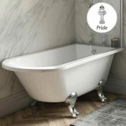 Hudson Reed Winterburn 1700mm Freestanding Shower Bath & Pride Leg Set