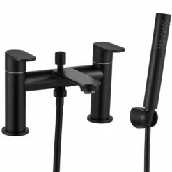 Niagara Albury Matt Black Modern Deck Mounted Bath Shower Mixer Tap 9142BL