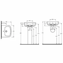 Nuie Ambrose 450x360 1th White Basin & Full Pedestal CPC021 -HANSGROHE Shop nuie ambrose 450x360 1th white basin full pedestal cpc021 p30960 150331 image
