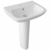 Nuie Ambrose 500x400 1th White Basin & Full Pedestal CPC022