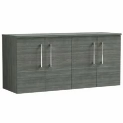 Nuie Arno Anthracite 1200 Wall Hung 4-Door Vanity Unit & Worktop