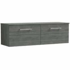 Nuie Arno Anthracite 1200mm Wall Hung 2-Drawer Vanity Unit & Worktop
