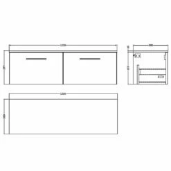 Nuie Arno Anthracite 1200mm Wall Hung 2-Drawer Vanity Unit & Worktop -HANSGROHE Shop nuie arno anthracite 1200mm wall hung 2 drawer vanity unit worktop p57745 265933 image