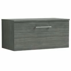 Nuie Arno Anthracite 800mm Wall Hung 1-Drawer Vanity & Worktop