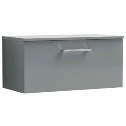 Nuie Arno Cloud Grey 800mm Wall Hung 1-Drawer Vanity & Worktop