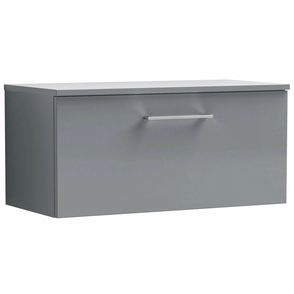 Nuie Arno Cloud Grey 800mm Wall Hung 1-Drawer Vanity & Worktop 1 Nuie Arno Cloud Grey 800mm Wall Hung 1-Drawer Vanity & Worktop