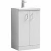 Nuie Arno Gloss White 500mm Floor Standing Vanity Unit & Ceramic Basin PAL006E