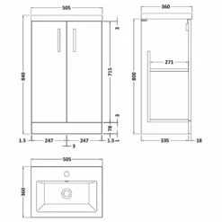Nuie Arno Gloss White 500mm Floor Standing Vanity Unit & Ceramic Basin PAL006E 5 Nuie Arno Gloss White 500mm Floor Standing Vanity Unit & Ceramic Basin PAL006E -HANSGROHE Shop nuie arno gloss white 500mm floor standing vanity unit ceramic basin pal006e p40661 201080 image